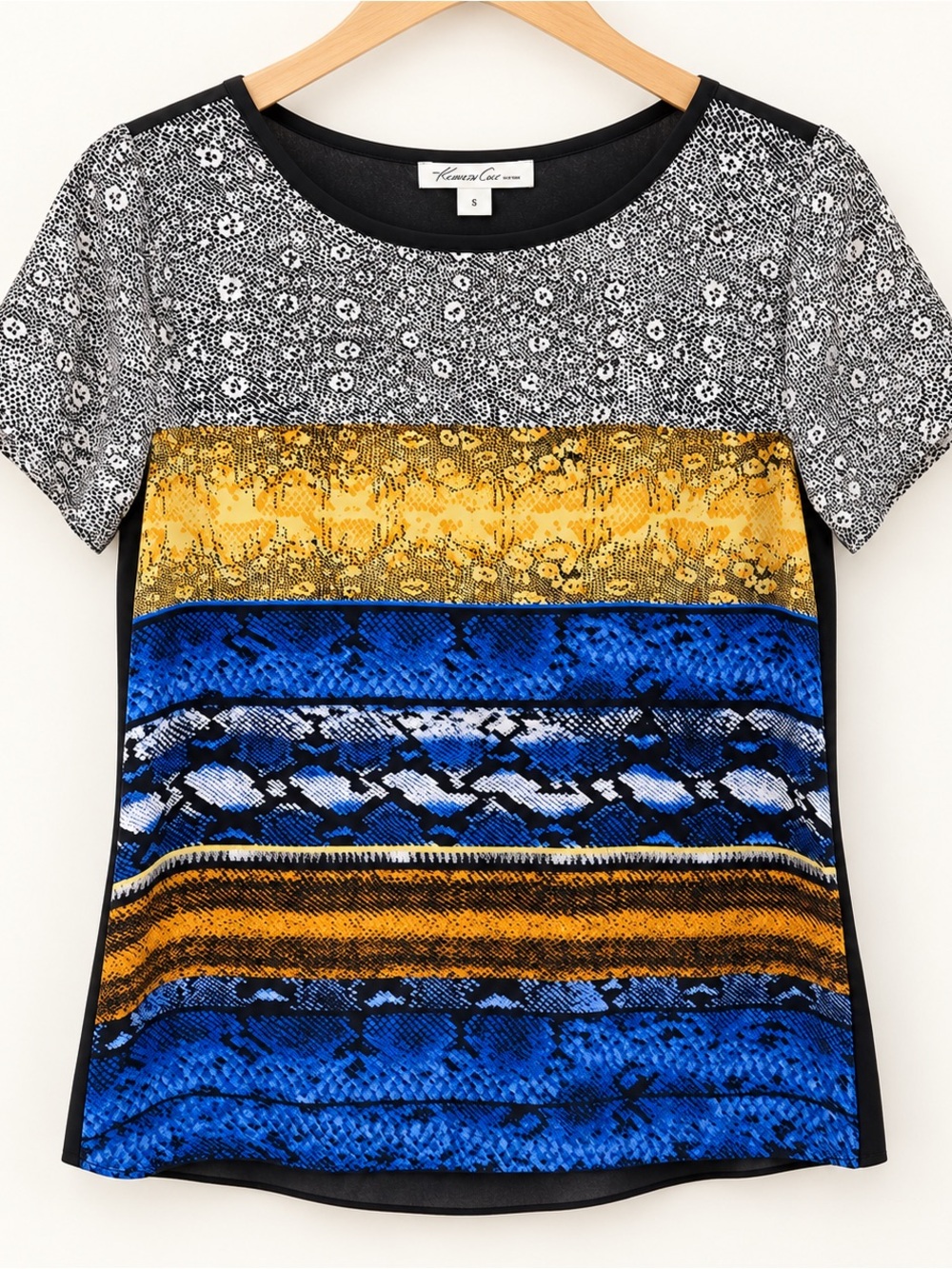 NWT Kenneth Cole NY Multicolor Snake Print Top Size S